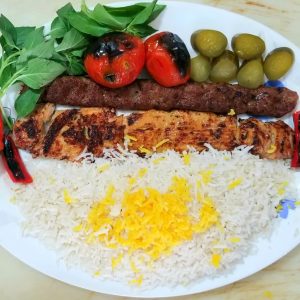 چلو میکس بوقلمون و کباب مخصوص